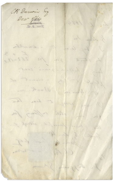 Charles Darwin Autograph Letter Signed From 1864 Shortly After ''On the Origin of Species'' -- ''...I am sorry to hear that you are still suffering from the most painful illness of gout...''